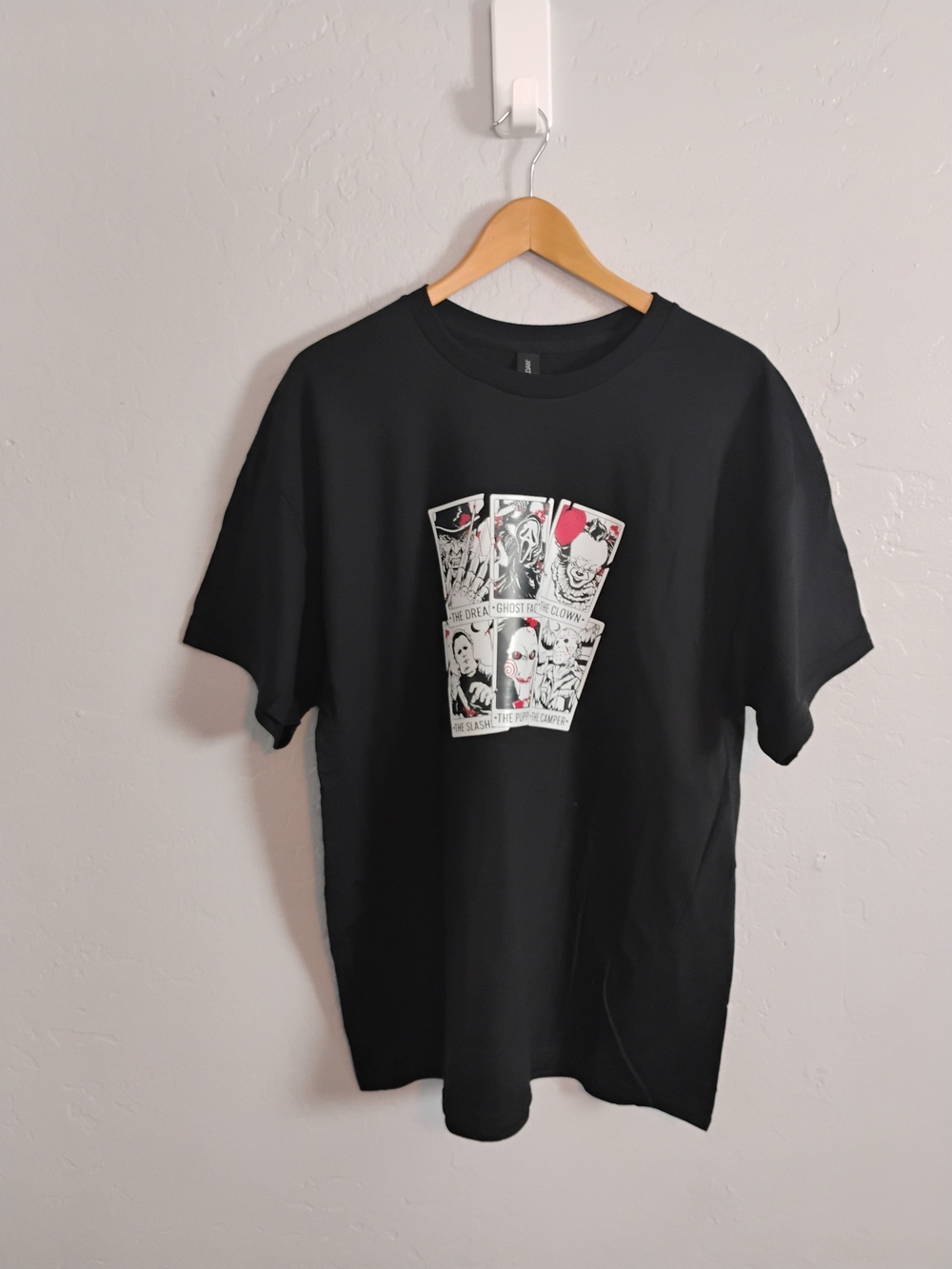 Gildan Heavy Cotton Mens Black Horror Graphic Tee Crew Neck Short Sleeve XL